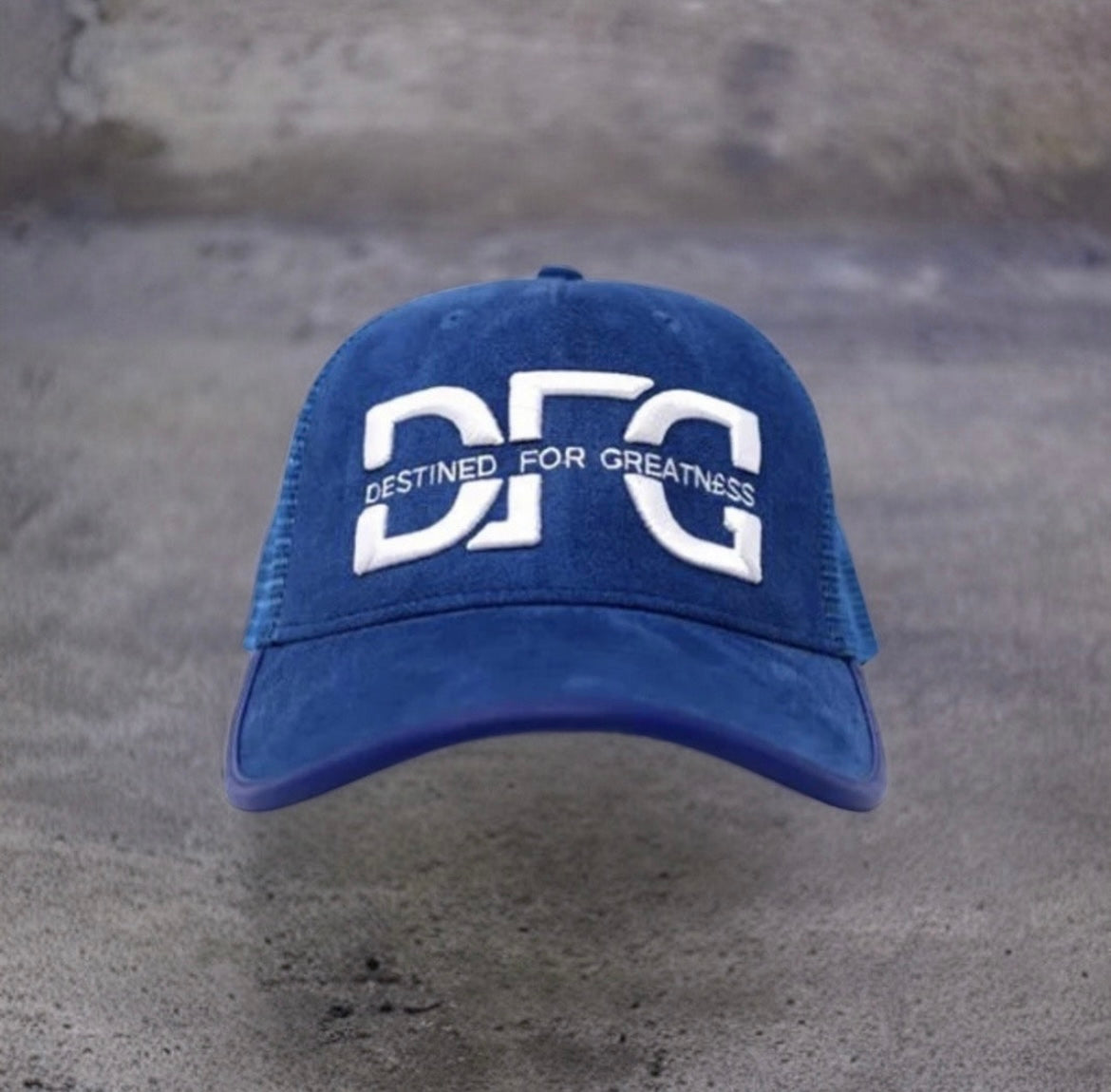 Suede Blue trucker hat